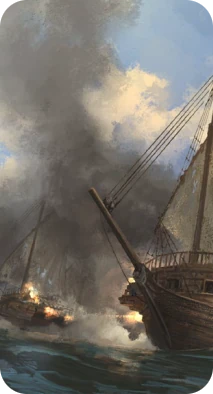 Illustration navire de Heroes & Hardships, système générique de JdR