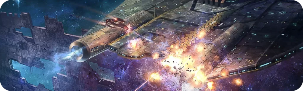 Illustration vaisseaux spatial de Heroes & Hardships, système générique de JdR